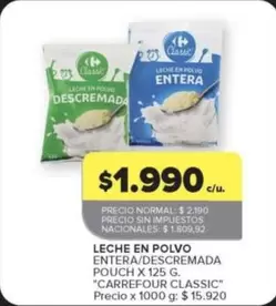 Carrefour - Leche en Polvo Entera/Descremada