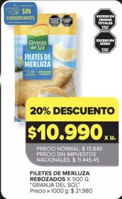 Granja del Sol - FILETES DE MERLUZA REBOZADOS