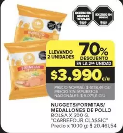 X$ - NUGGETS/FORMITAS/MEDALLONES DE POLLO
