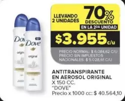 Dove - ANTITRANSPIRANTE EN AEROSOL ORIGINAL