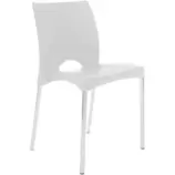 SILLA PVC PATAS ALUMINIO BLANCA