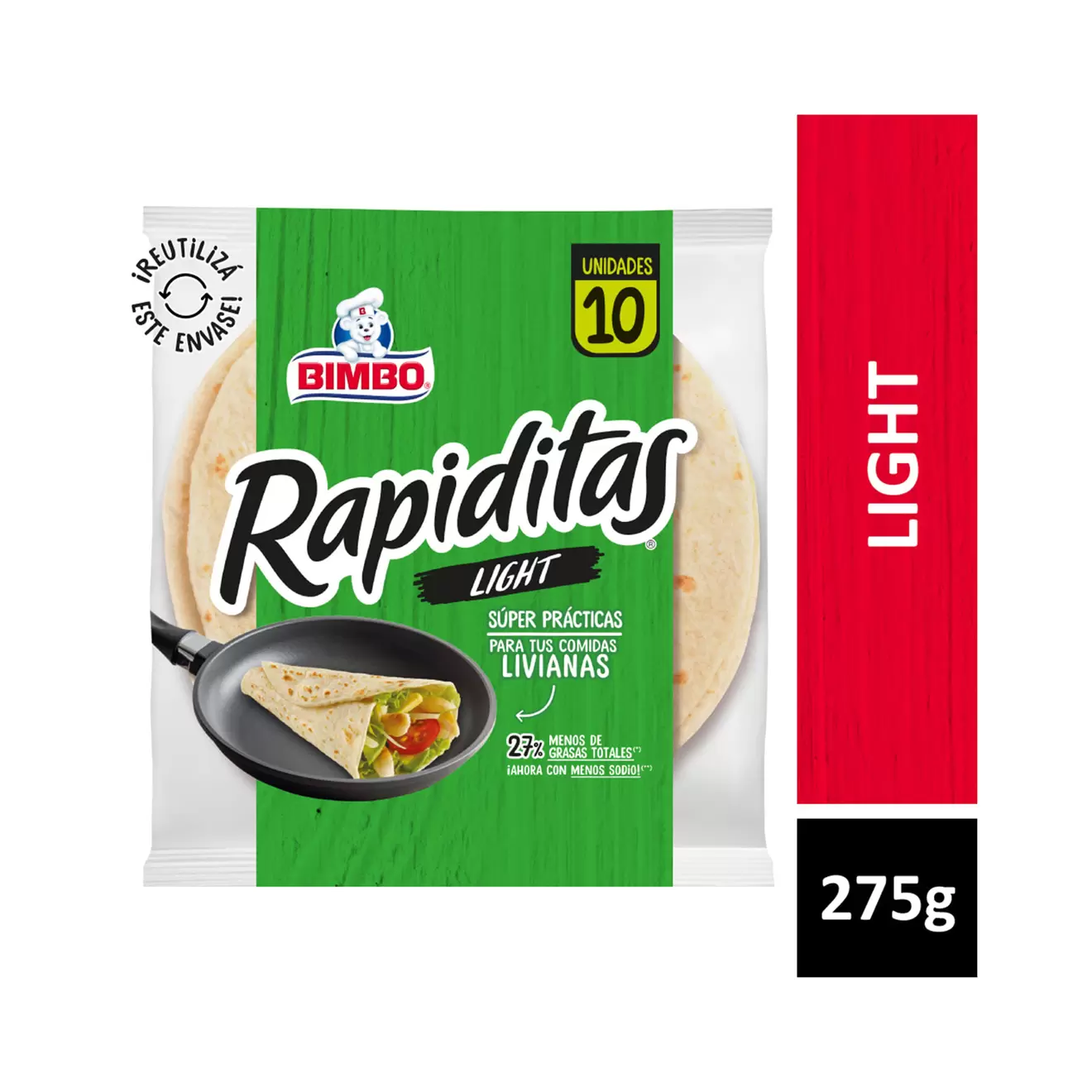 Rapiditas light Bimbo bolsa 275 g.