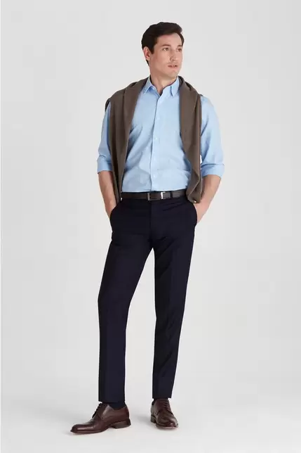 Pantalón de vestir SS100 liso azul marino