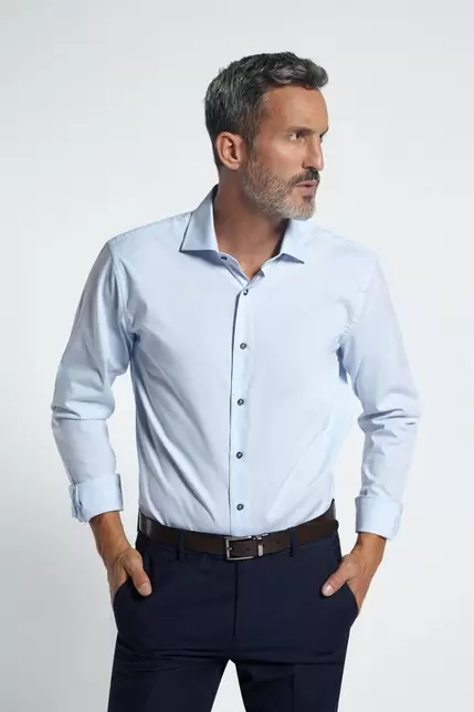 Camisa de vestir lisa celeste