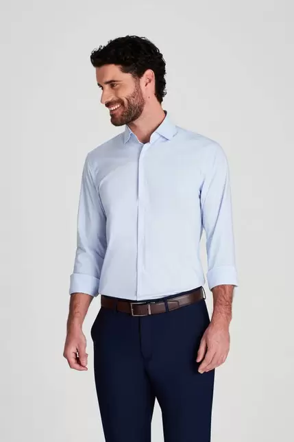 Camisa de vestir lisa celeste