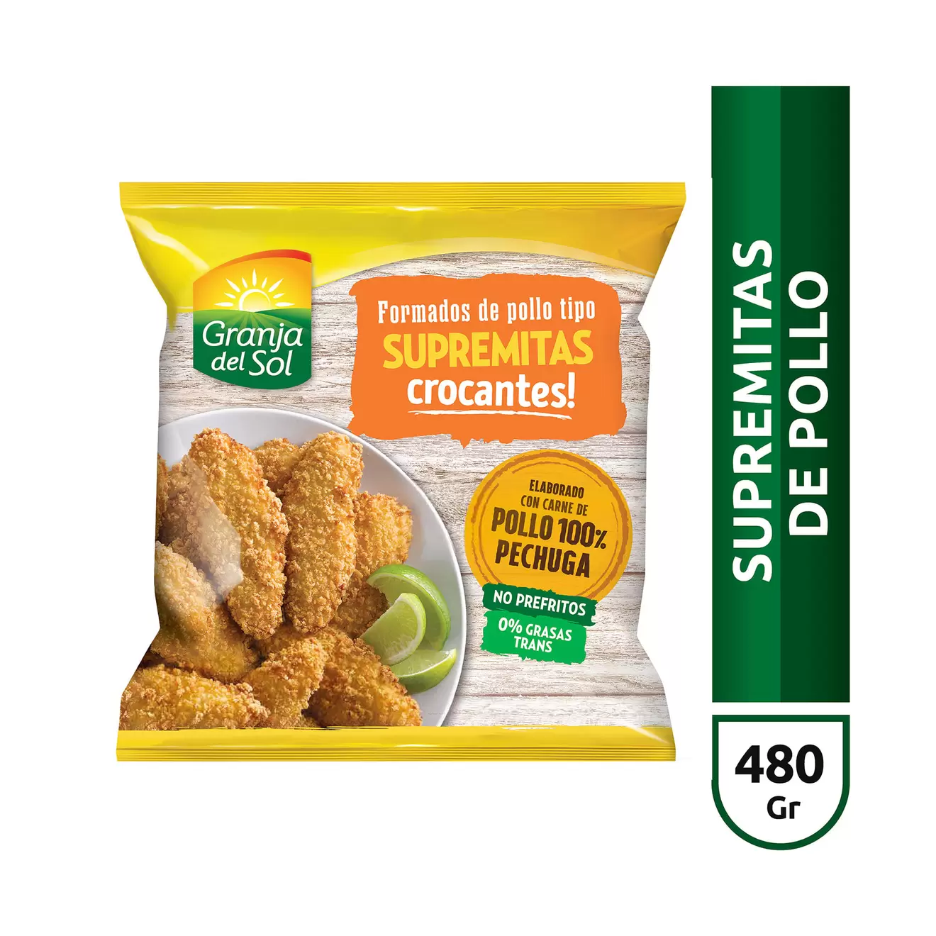 Supremitas de pollo Granja de sol crocantes 480 g.
