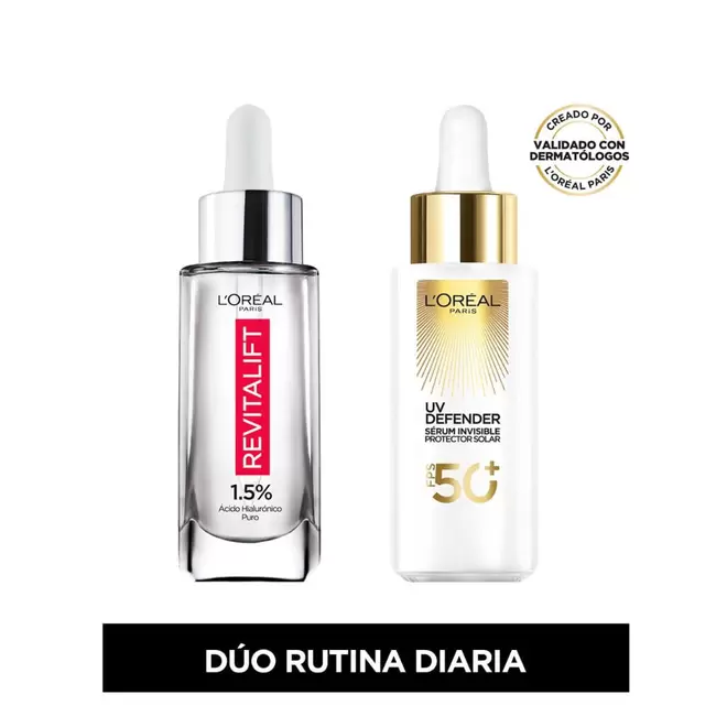 Kit Dúo Rutina Diaria: Serum Revitalift + Protector Solar Uv Defender Serum