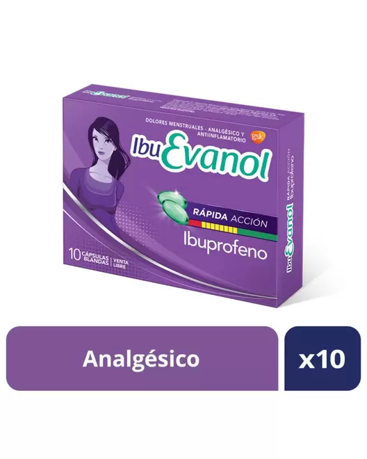 IBUEVANOL - Rápida Acción x 10 Cápsulas Blandas