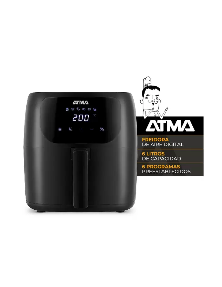 FREIDORA DE AIRE ATMA DIGITAL FR60ARB 6.5LT