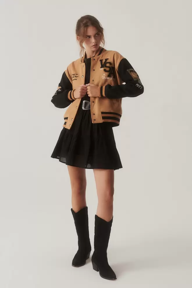 Chaqueta Fisher Camel/negro