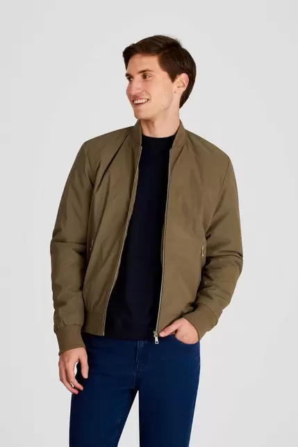 Campera microfibra bomber marrón oscuro