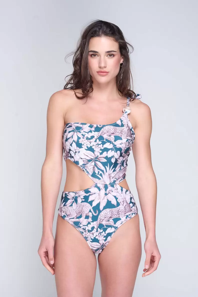 Trikini Asimétrica Con Lazo y Piedra Jeddah