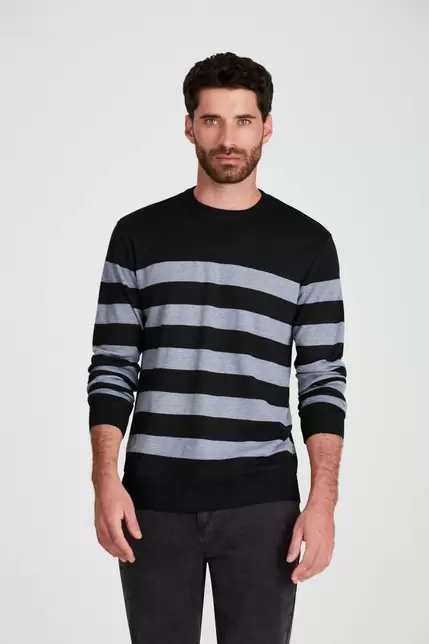 Sweater rayado negro