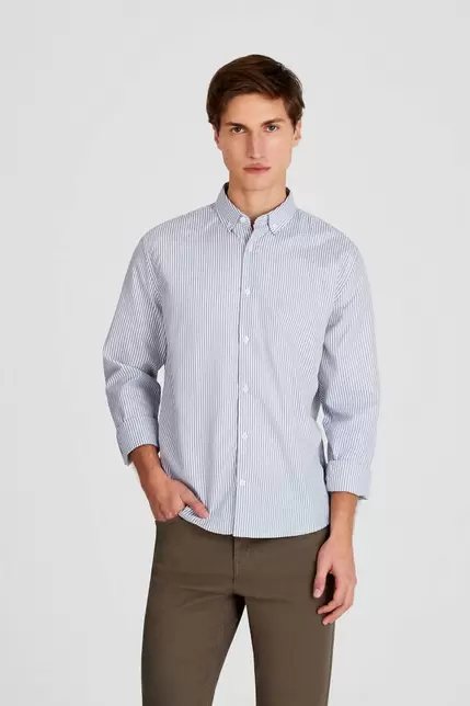 Camisa sport rayada gris