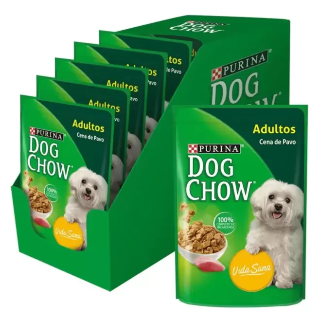 Combo Alimento Húmedo Pouch  DOG CHOW Turkey Dinner 100g x15