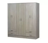Placard 6 Puertas 4 Cajones Ricchezze color Fresno Blanco