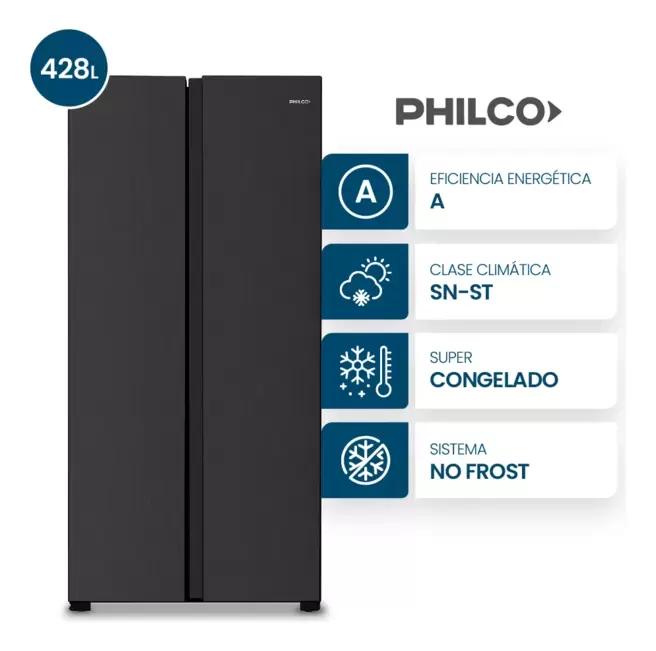 Heladera Philco 428L Side By Side No Frost Inox PHSB450N