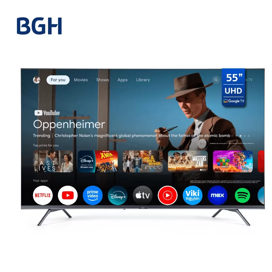 Smart TV BGH 55" B5524US6G | 4K Ultra HD, Google TV, Control por Voz
