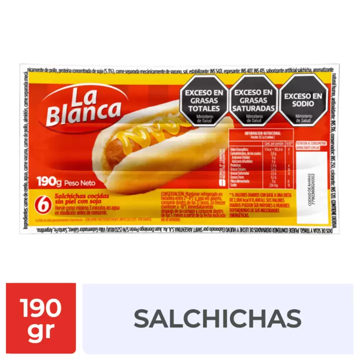 Salchichas La Blanca 6un 190Gr