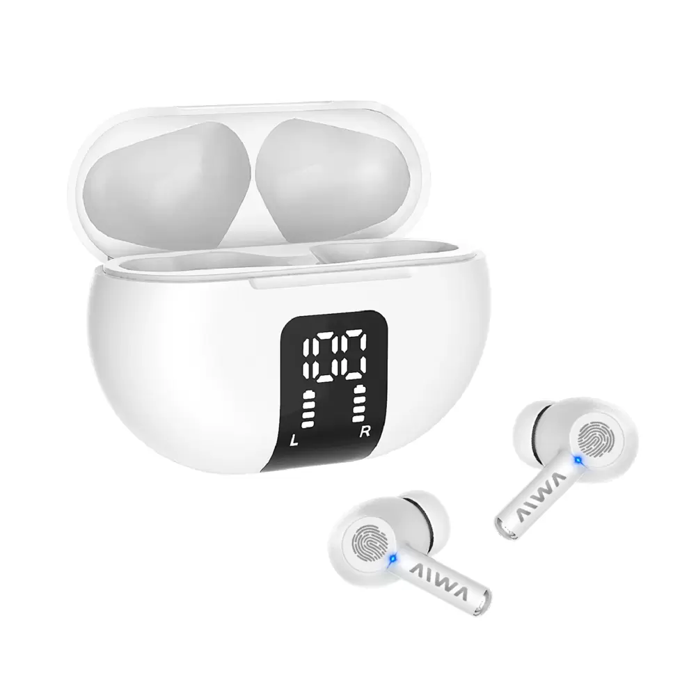 Auriculares Inalámbricos AIWA In Ear Blanco True Wireless TWA-100B