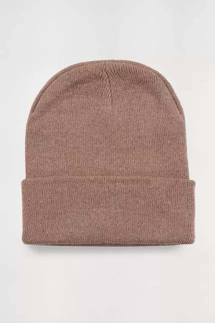 Gorro de punto liso arena