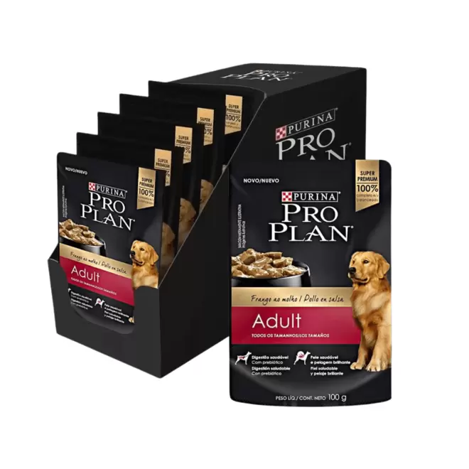 Caja x15 Alimento Húmedo Pouch  Pro Plan Wet Adult Chicken x100g