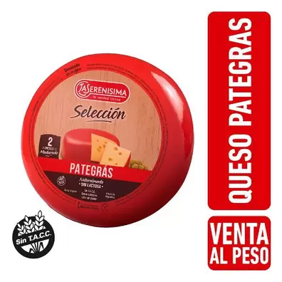 QUESO PATEGRAS LA SERENISIMA SIN LACTOSAX KG