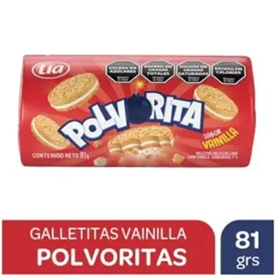 GALLETAS POLVORITA VAINILLA RELLENO VAINILLA X 81 GR.