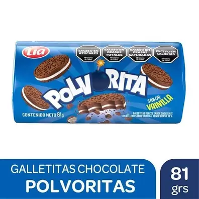 GALLETAS POLVORITA CHOCOLATE RELLENA VAINILLA X 81 GR.