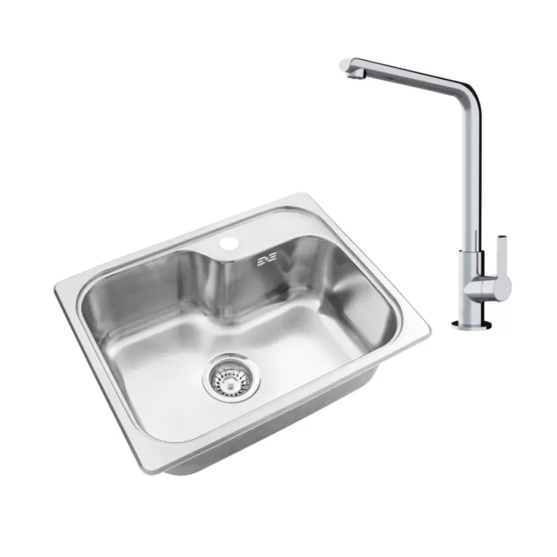 Pileta Johnson ZN52/18A + Griferia Cipres FV 411.04/N2