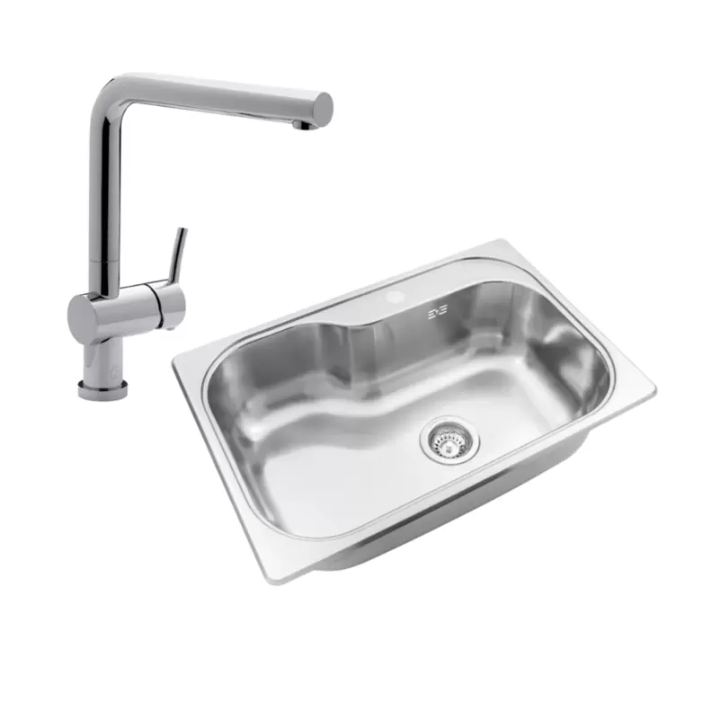Pileta Johnson SI71A orif + Griferia Libby FV 411.04/39