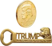 Donald Trump Gifts for Men, MAGA Magnetic Bottle Opener with Gold Plated Collectibles Coin