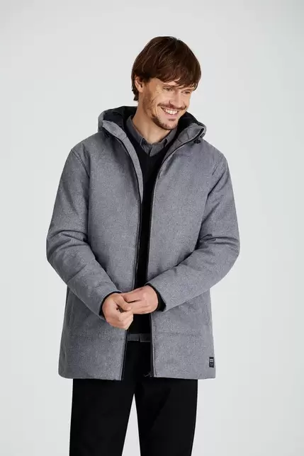 Campera de paño gris claro