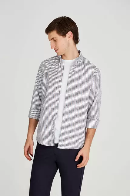 Camisa cuadros tostado