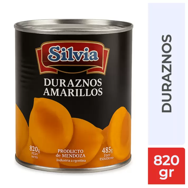 Durazno Silvia en mitades x 820 Gr