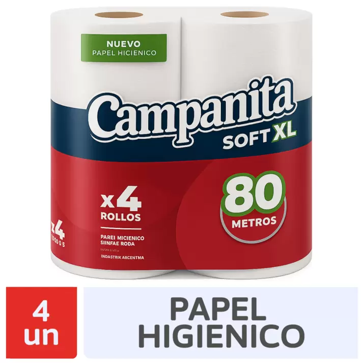 Papel Higienico Campanita Soft XL 4x80mt