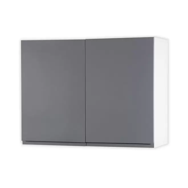 Alacena 80x30 Cm Melamina 2 Puertas 1 Estante Gris Metalizado