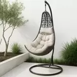 Sillon Hamaca Nido Colgante Simil Rattan Marron