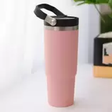 Vaso Termico Acero Inox Frio Calor Manija 900ml Tm Rosa