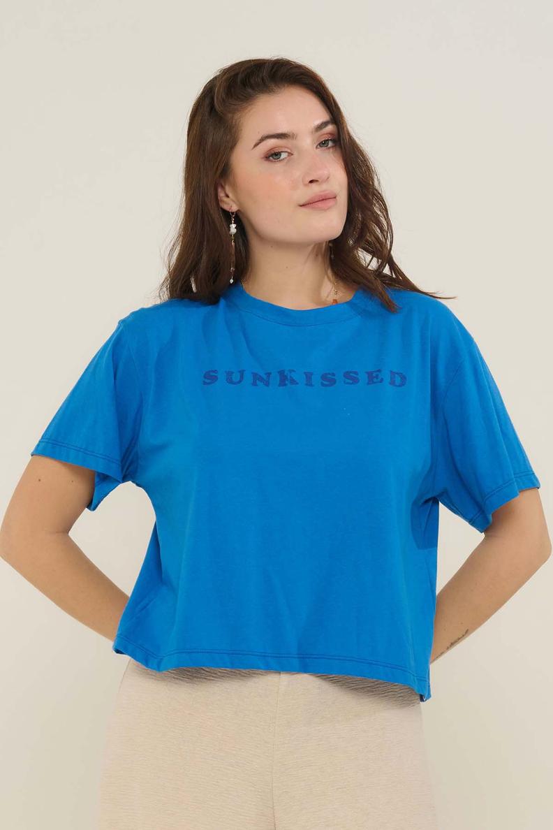 Remera Crop Manga Corta Sunkissed