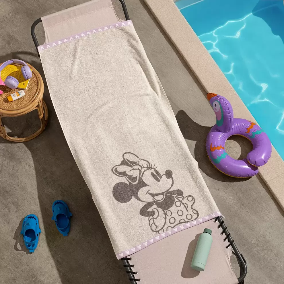 Toallón Playero de Algodón Disney Minnie Power