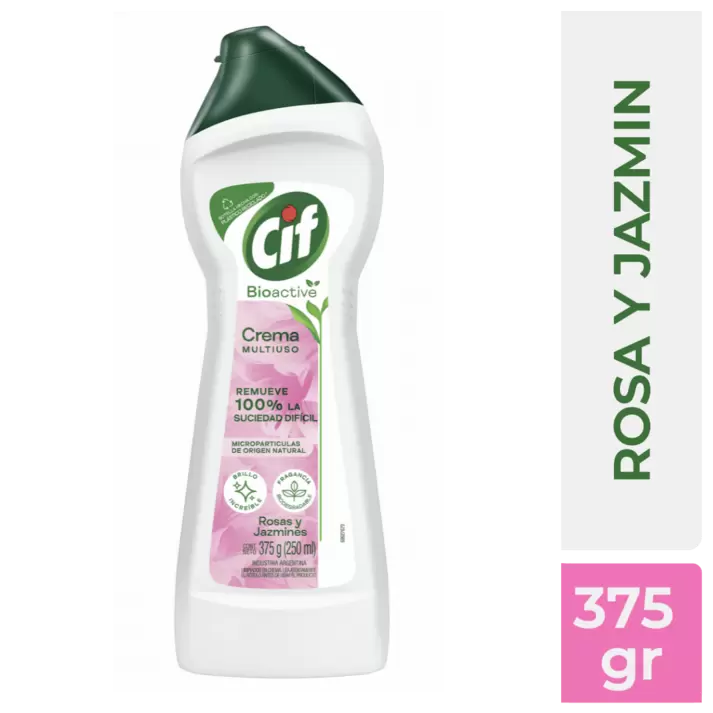 Limpiador Cif Bio Cremoso Rosa Y Jazmin 375Gr