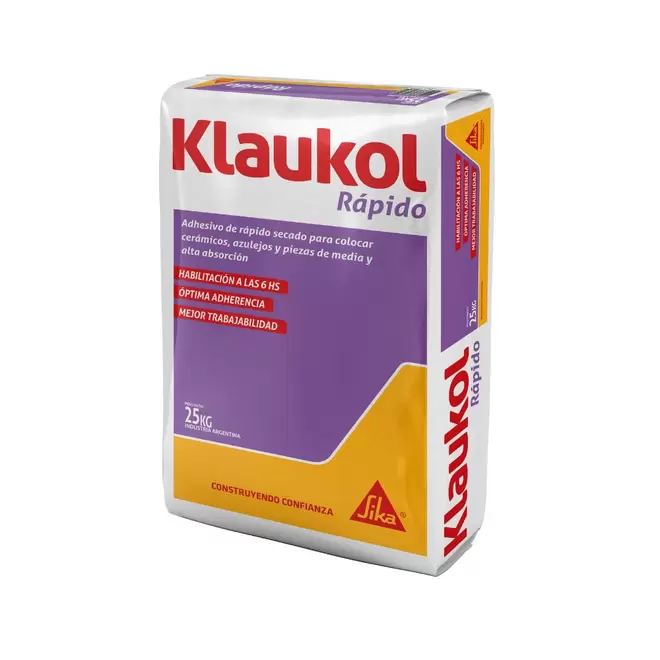 Adhesivo Cementicio Rápido para Cerámicos 25 Kg Gris Klaukol