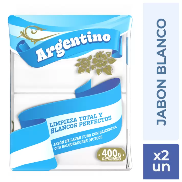 Jabon Argentino Blanco  2 x 200 Gr