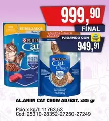 CAT - AL.ANIM CHOW AD/EST. X85 gr