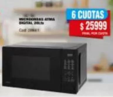Atma - MICROONDAS ATMA DIGITAL 20LTS Cod: 29861