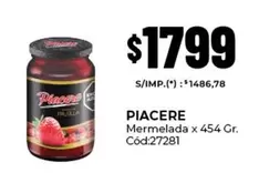 Piacere - Mermelada x 454 Gr. Cód:27281