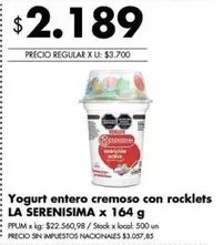 X$ - Yogurt entero cremoso con rocklets