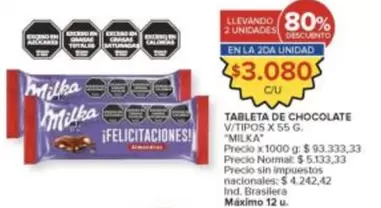 Milka - TABLETA DE CHOCOLATE