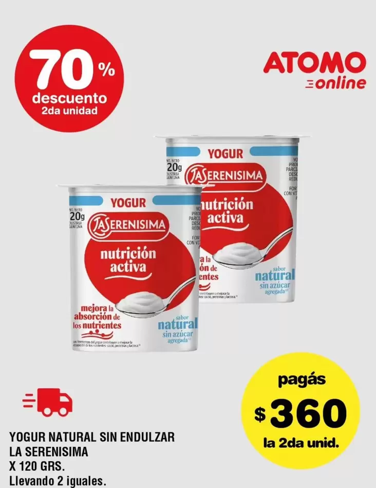 Atomo - YOGUR NATURAL SIN ENDULZAR